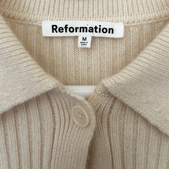 Reformation Fantino Cashmere Collared Cardigan - Picture 3 of 10